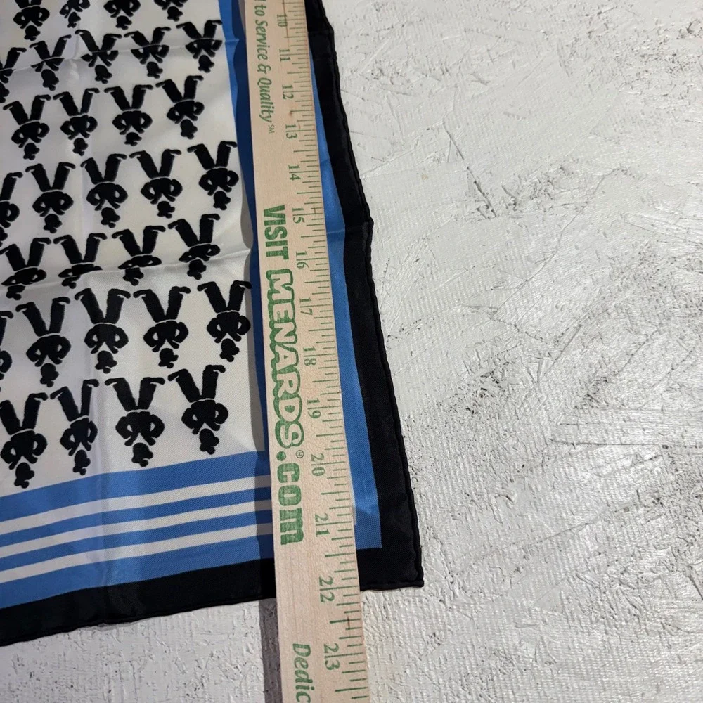 Vintage Glentex Rayon Scarf Blue Black Sailor Novelty Print Made Japan READ